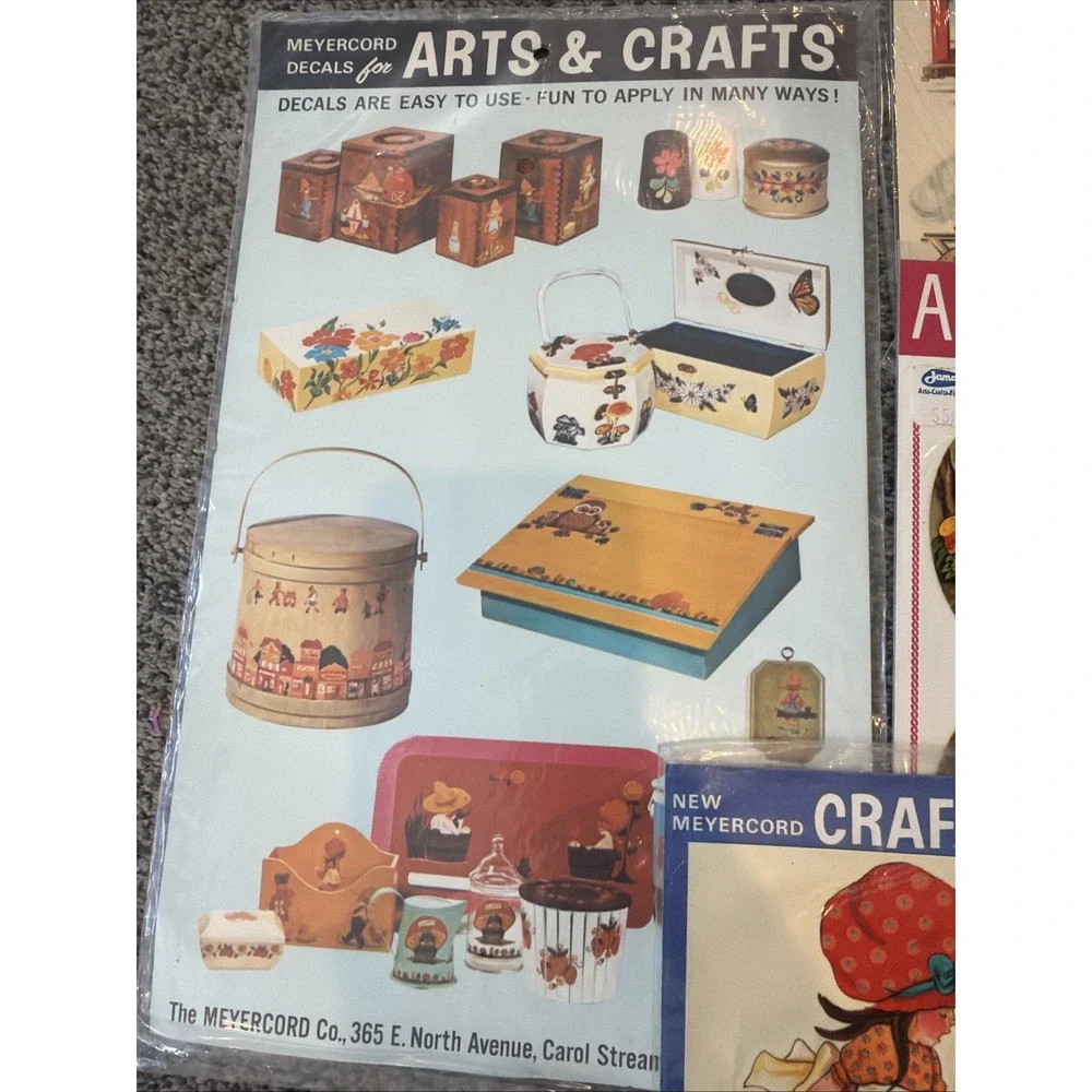 Vintage Meyercord Decals For Arts And Crafts Lot Of 10 Sheets 1960's